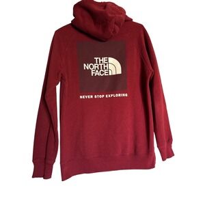 The North Face Womens M Maroon Never Stop Exploring Logo Hoodie‎ Sweatshirt Gorp
